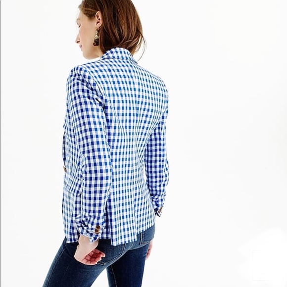 NWT J. Crew Factory Gingham Schoolboy Blazer - Picture 2 of 6